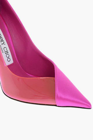 Stiletto Hell Satin CASS Pumps with Plexiglass Details 10cm