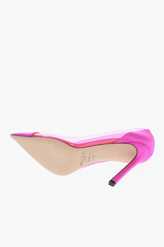 Stiletto Hell Satin CASS Pumps with Plexiglass Details 10cm