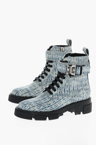 Lace-up TERRA Monogram Denim Booties