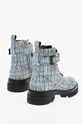 Lace-up TERRA Monogram Denim Booties