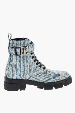 Lace-up TERRA Monogram Denim Booties