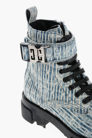 Lace-up TERRA Monogram Denim Booties
