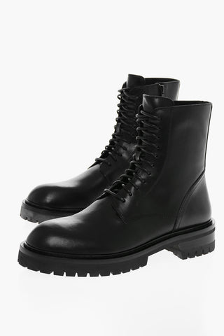Lace-up ALEC Leather Combat Booties with Carrion Sole