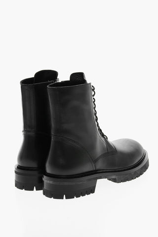 Lace-up ALEC Leather Combat Booties with Carrion Sole