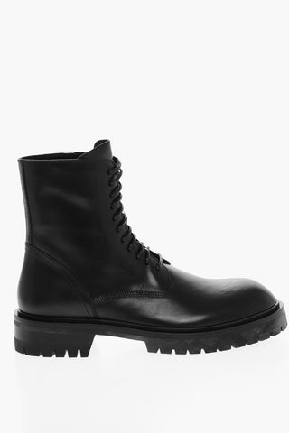 Lace-up ALEC Leather Combat Booties with Carrion Sole