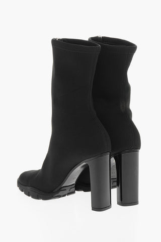 Shiny Heel Full Zip Sock Booties 11cm