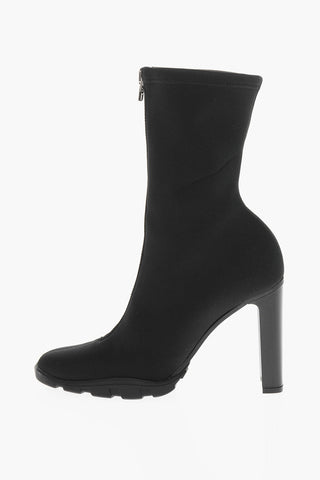 Shiny Heel Full Zip Sock Booties 11cm
