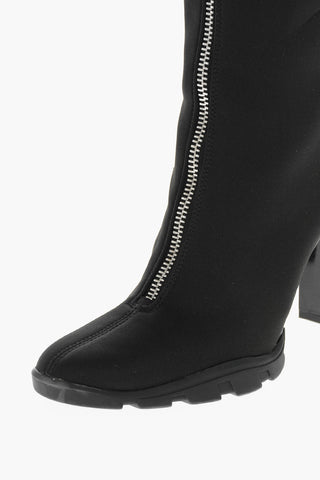Shiny Heel Full Zip Sock Booties 11cm