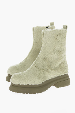 Eco-fur Booties with Rubber Sole