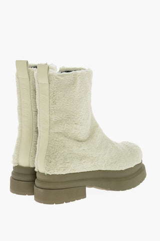 Eco-fur Booties with Rubber Sole
