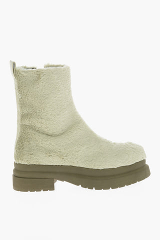 Eco-fur Booties with Rubber Sole