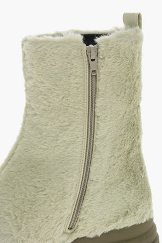 Eco-fur Booties with Rubber Sole