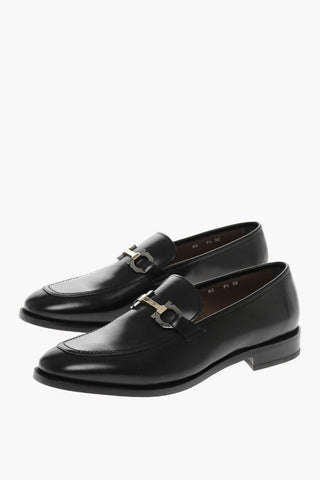 Logoed Buckle LEWIS Leather Loafers