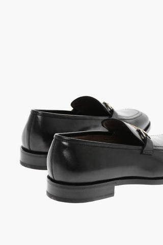 Logoed Buckle LEWIS Leather Loafers