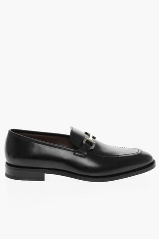 Logoed Buckle LEWIS Leather Loafers