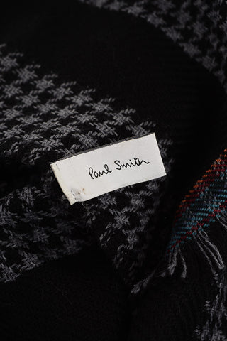 Houndstooth Motif Two-Tone Scarf