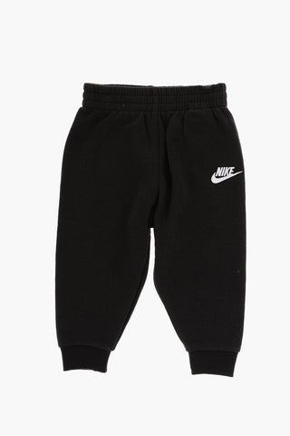 Fleeced Cotton Sweatshirt and Joggers Set with All-Over Logo