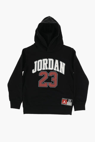 AIR JORDAN Fleeced Cotton Hoodie and Joggers Set with Printed Logo