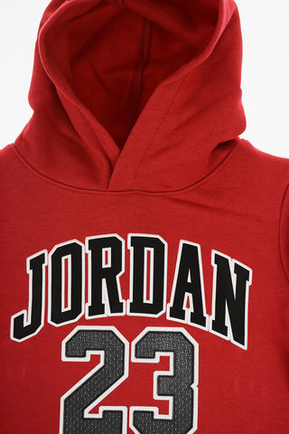 AIR JORDAN Fleeced Cotton Hoodie and Joggers Set with Printed Logo