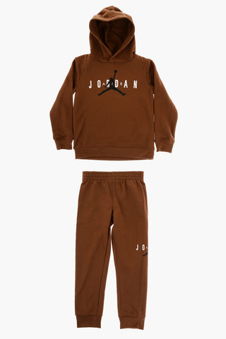 Set Felpa Hoodie e Joggers in Tinta Unita con Interno Felpato