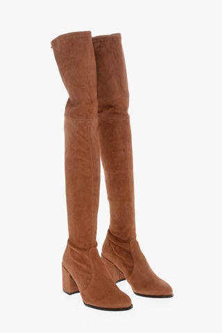 Suede TIELAND Over the Knee Boots with Lace-up Detail