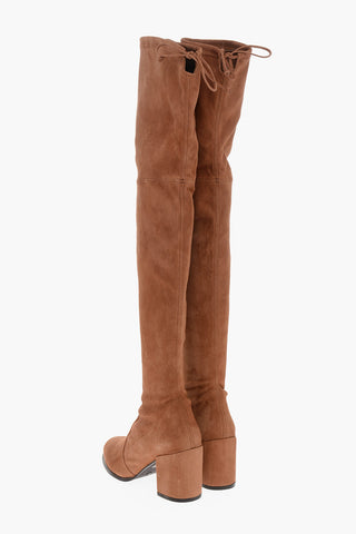 Suede TIELAND Over the Knee Boots with Lace-up Detail
