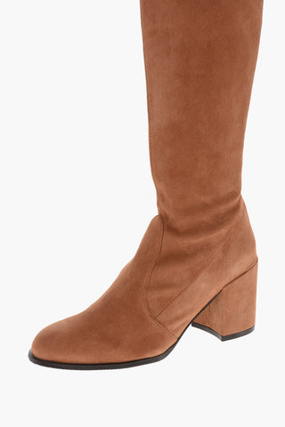 Suede TIELAND Over the Knee Boots with Lace-up Detail