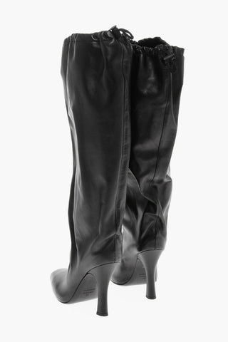 Stivali in Pelle FALKON con Design a Sacchetto e Coulisse 10cm