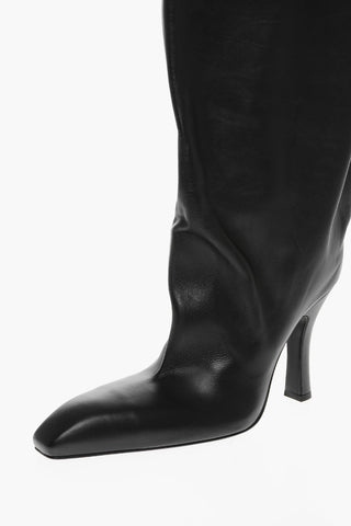 Pouch Design FALKON Leather Boots with Drawstring 10cm