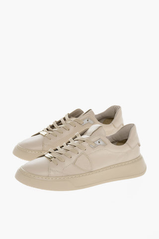 Lace-up Monochrome TEMPLE Leather Sneakers