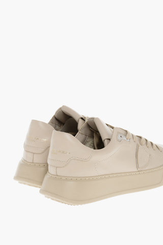 Lace-up Monochrome TEMPLE Leather Sneakers