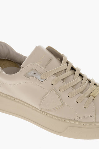 Lace-up Monochrome TEMPLE Leather Sneakers