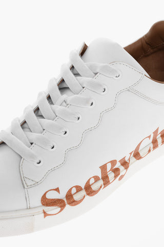 SEE BY Glitter Logoed Leather BENARES Sneakers