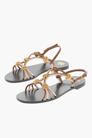 Sandali in Pelle con Dettagli Gioiello
