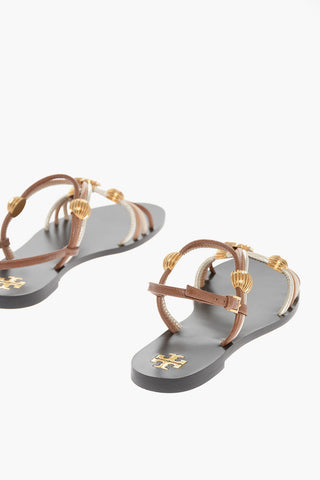 Sandali in Pelle con Dettagli Gioiello
