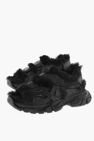 Sandali con Chiusura in Velcro e Interno in Eco-pelliccia