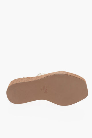 Woven Wedge Slippers with Logo Lace Details 7,5cm