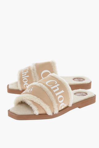Printed Logo Shearling WOODY SL Slippers