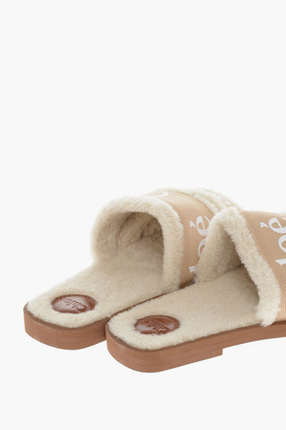 Printed Logo Shearling WOODY SL Slippers