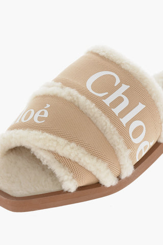 Printed Logo Shearling WOODY SL Slippers