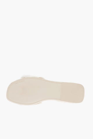 Logo Jeweled Buckle Teddy Slippers