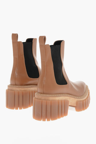 Wood and Rubber Sole EMILIE Chelsea Booties 8cm