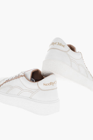 SEE BY Leather SUPER TICA Sneakers with Embroidered Contrasting Details