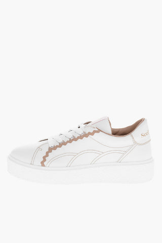 SEE BY Leather SUPER TICA Sneakers with Embroidered Contrasting Details