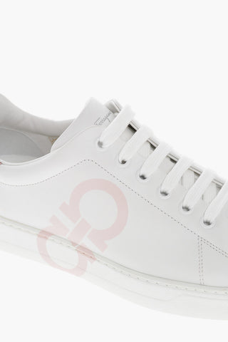 Logoed Leather NUMBER Sneakers with Contrasting Reptile Print