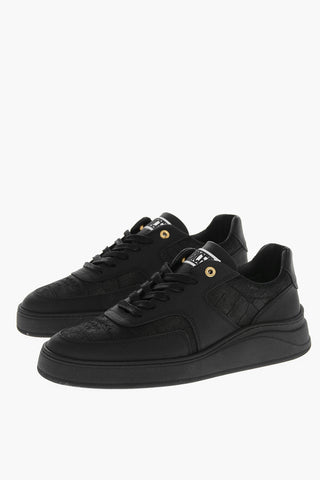 Low-top Sneakers with Croco Printed Suede Details