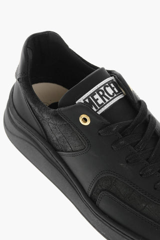 Low-top Sneakers with Croco Printed Suede Details
