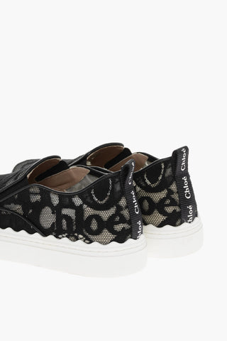 Sneakers Slip On LAUREN con Design Logo in Pizzo e Suola a Contrasto