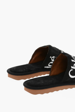 Textured Leather WOODY Sippers with Logoed Ribbon Details