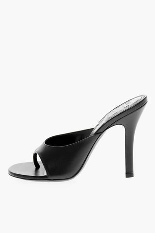 Leather LOOK BOOK Thong Mules with Stiletto Heel 10,5cm